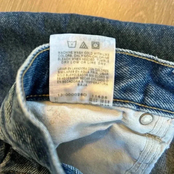 Vintage Lee Riders Straight Leg Jeans Men's Tag 30x32 Actual 28 × 32 Blue Denim - Picture 7 of 10